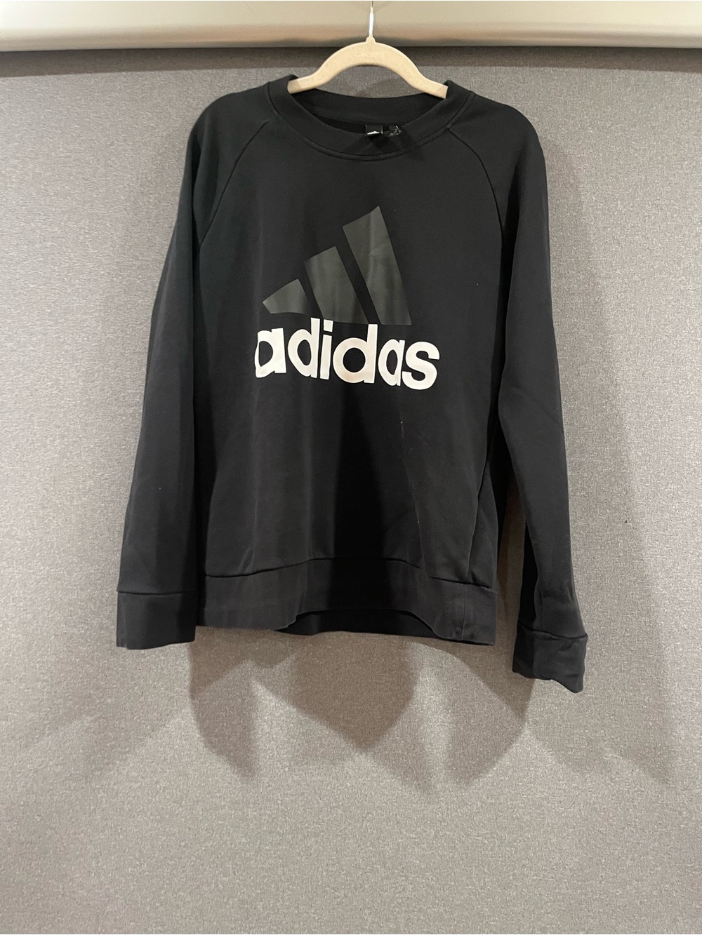 adidas Black Logo Crewneck Pullover